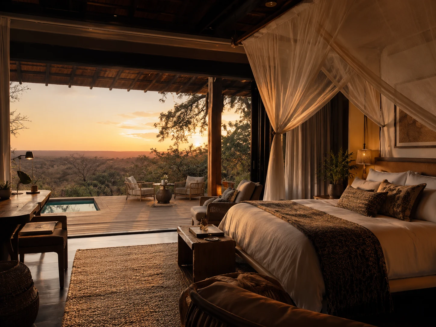 Luxury suite overlooking the landscape